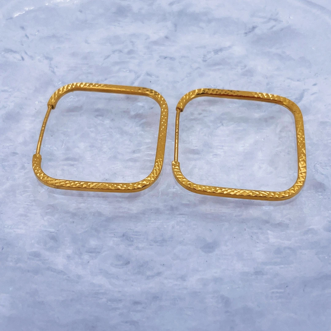 足金999黄金方形金耳圈2.44 01072288