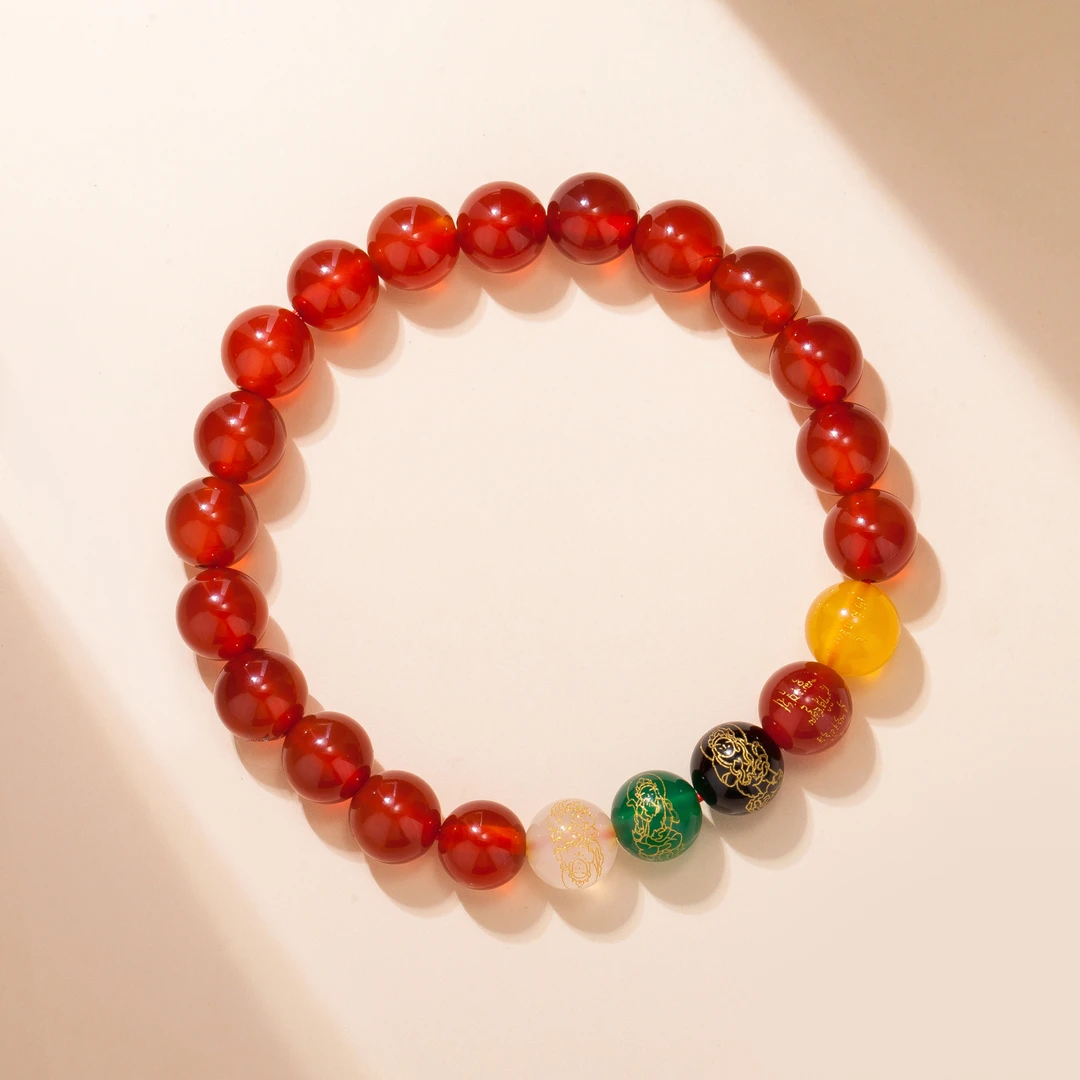 天然红玛瑙单圈经典百搭手链女款手串精多百搭时尚多样性发-007