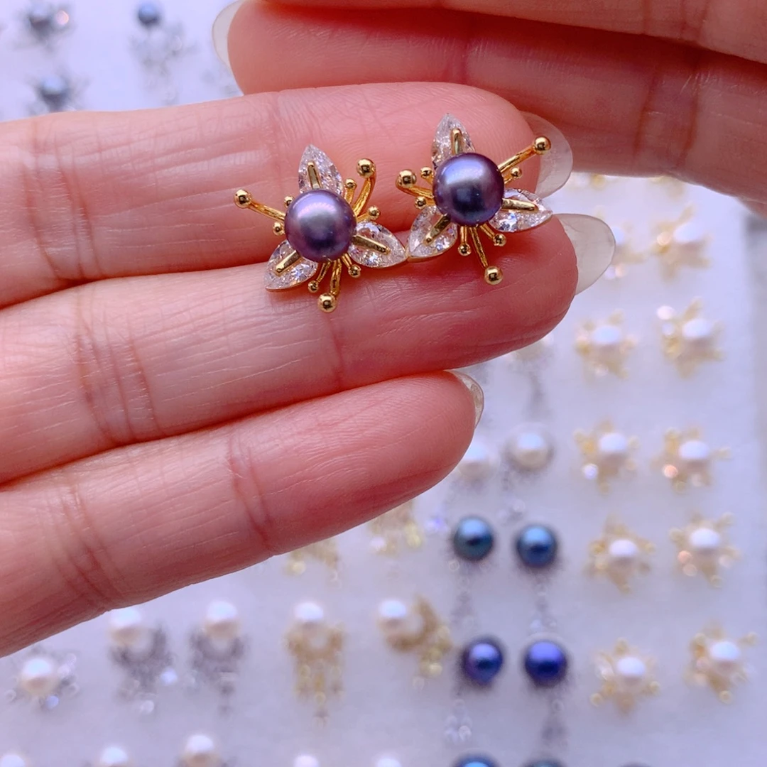 耳饰合金淡水珍珠