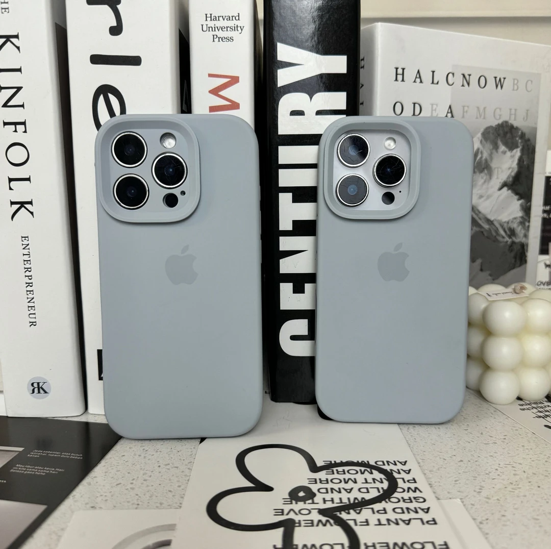 【蓝灰色】适用苹果17/16系列液态硅胶防摔手机壳iPhone15/14/13/12