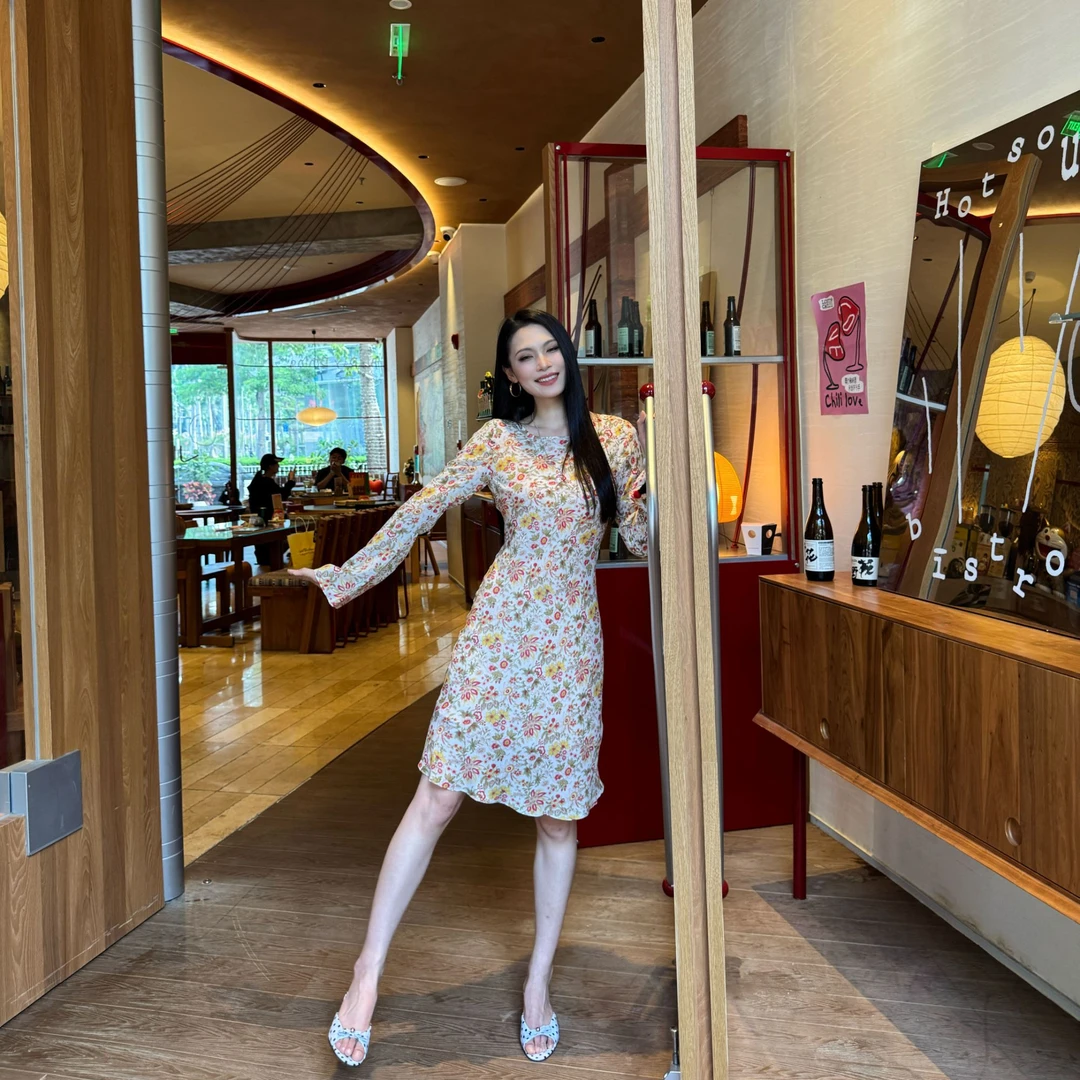 郭甜心（短款）【莫奈花园】25新款小众设计感洋柑橘气质连衣裙G2551