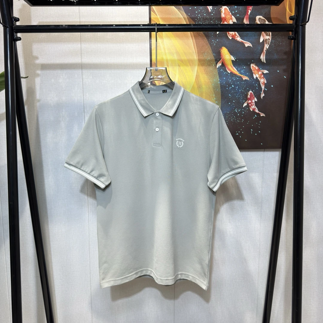 D797夏季时尚珠地网眼轻弹舒适POLO衫男翻领商务休闲短袖T恤衫