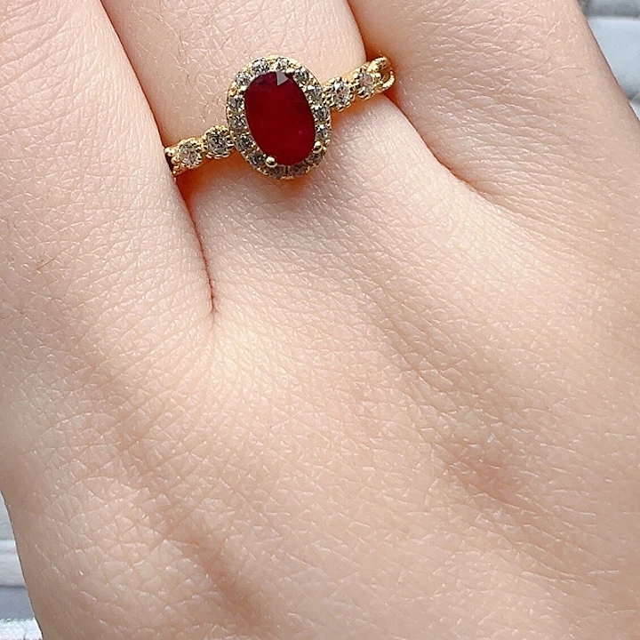 银S925镶嵌红宝石戒指