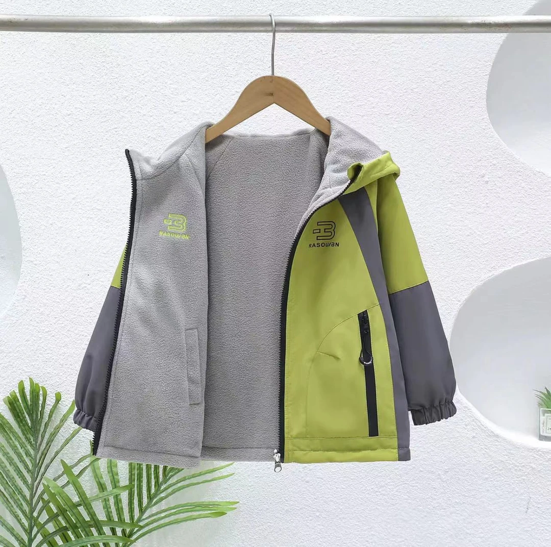 【两面穿加绒款】潮童加厚双面穿外套时髦冲锋衣秋冬上衣