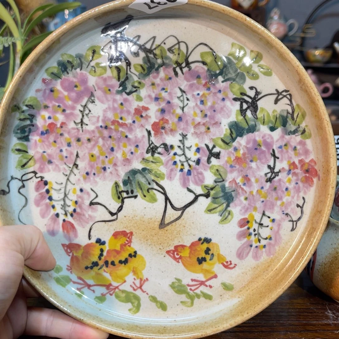 壶素浅陶瓷手工手绘