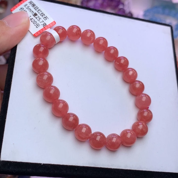 菱锰矿（红纹石）未镶嵌手串