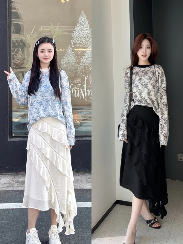 ANNENONO上衣｜『鑫鑫专属』同款多色天然亚麻蕾丝度假风防晒T恤152