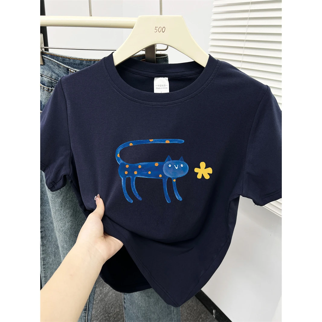 胖mm大码显瘦韩系设计感修身短袖t恤女夏季2025新款上衣