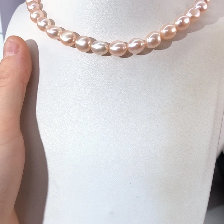 昱***泳淡水珍珠银S925镶嵌颈饰