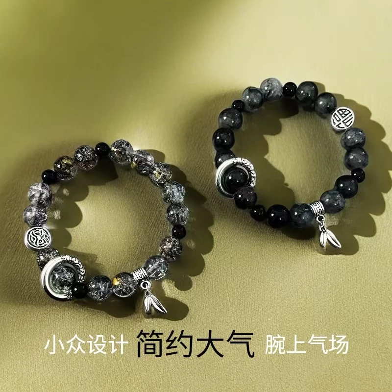 女生男生手串串珠貔貅手链小众情侣戒指设计琉璃古风手作纯银