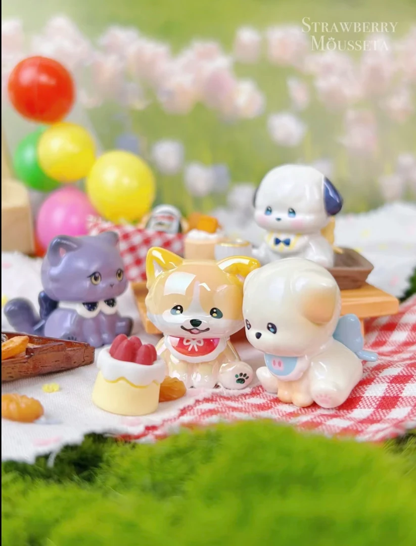 【代拆】草莓穆斯塔盲盒豆豆和它的朋友们系列手办盲盒摆件