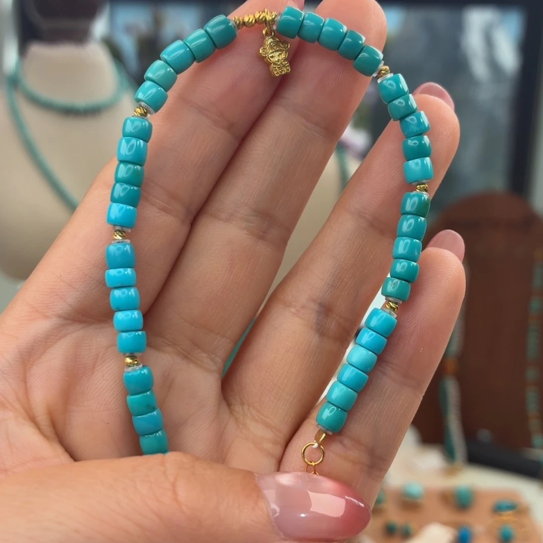 绿松石18K金镶嵌手链