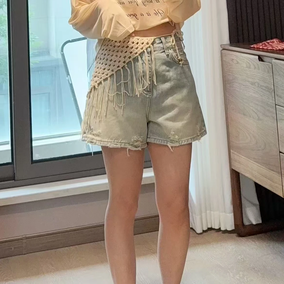 【清~】特~夏季牛仔短裤破边时尚热裤
