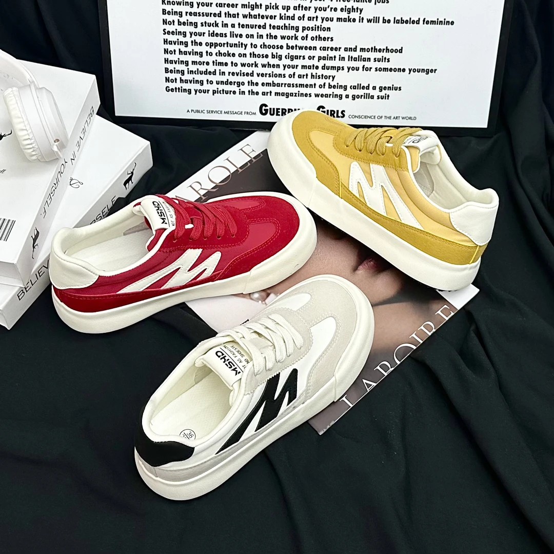 【YU】春夏爆款潮流亮色系韩版休闲鞋2025新款透气小众百搭板鞋