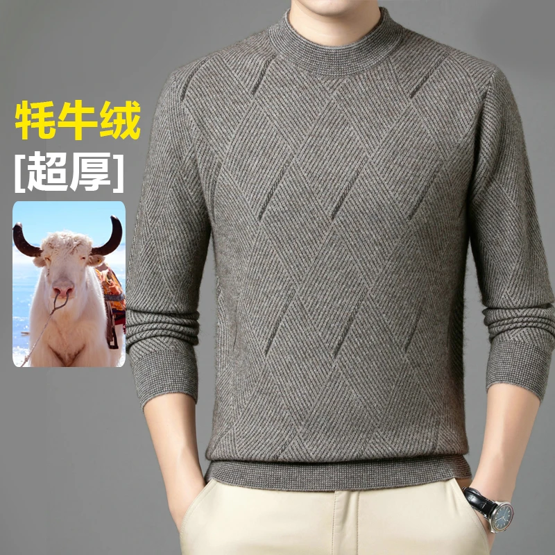 NT时尚休闲半高领厚款套衫纯色绒衫圆领保暖冬季 8207