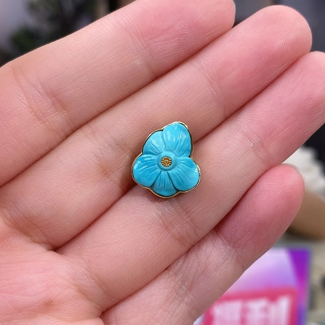 绿松石18K金镶嵌珠宝奇石