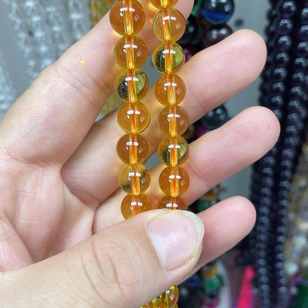 玛瑙/玉髓未镶嵌半成品7a黄水晶8m