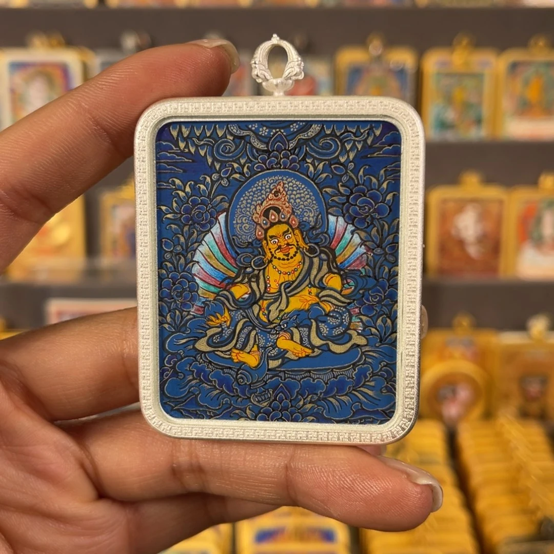 吊坠黄老爷青海热贡唐卡