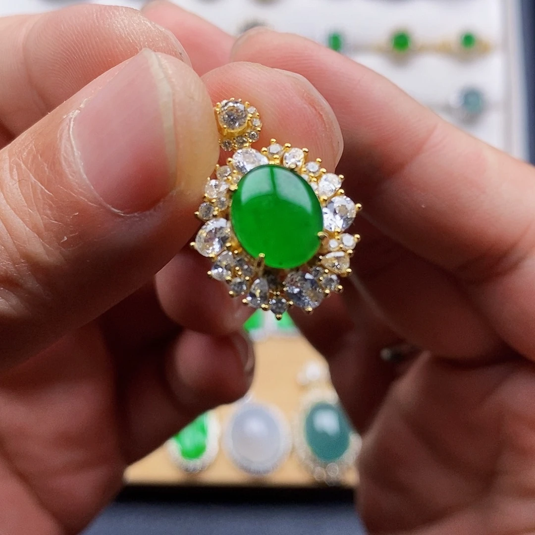 颈饰银S925镶嵌翡翠w w