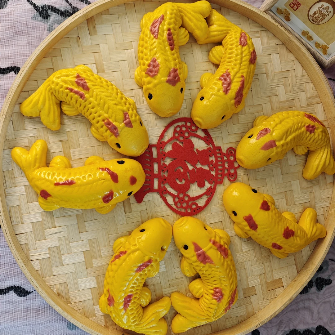 年年有鱼花饽饽花式面点礼盒2条装