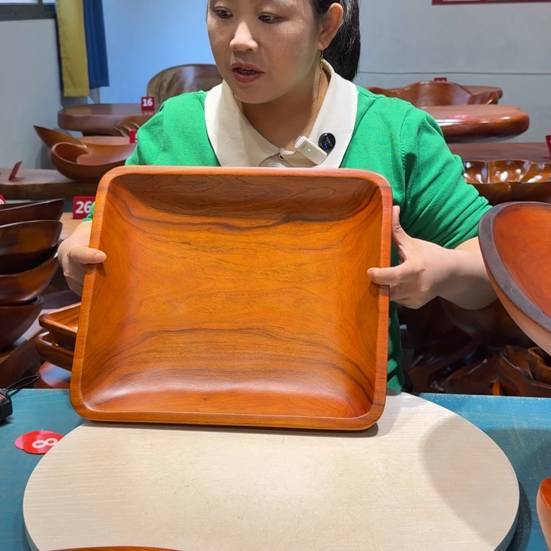 木 方形果盘 37*32*8