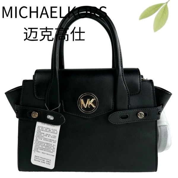 99新 MICHAEL KORS/迈克高仕 黑金手提斜挎包G25116971底长28X22