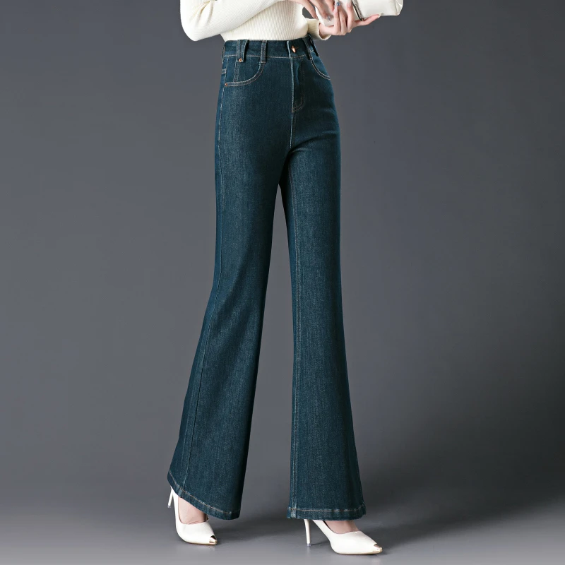 哥弟阿玛施正品2025秋季新款高级感牛仔微喇叭女时尚高腰显瘦裤子