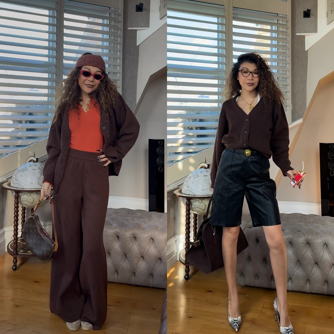 {小溪家}秋季V领针织开衫软糯毛衣外套慵懒风高级感休闲外搭上衣