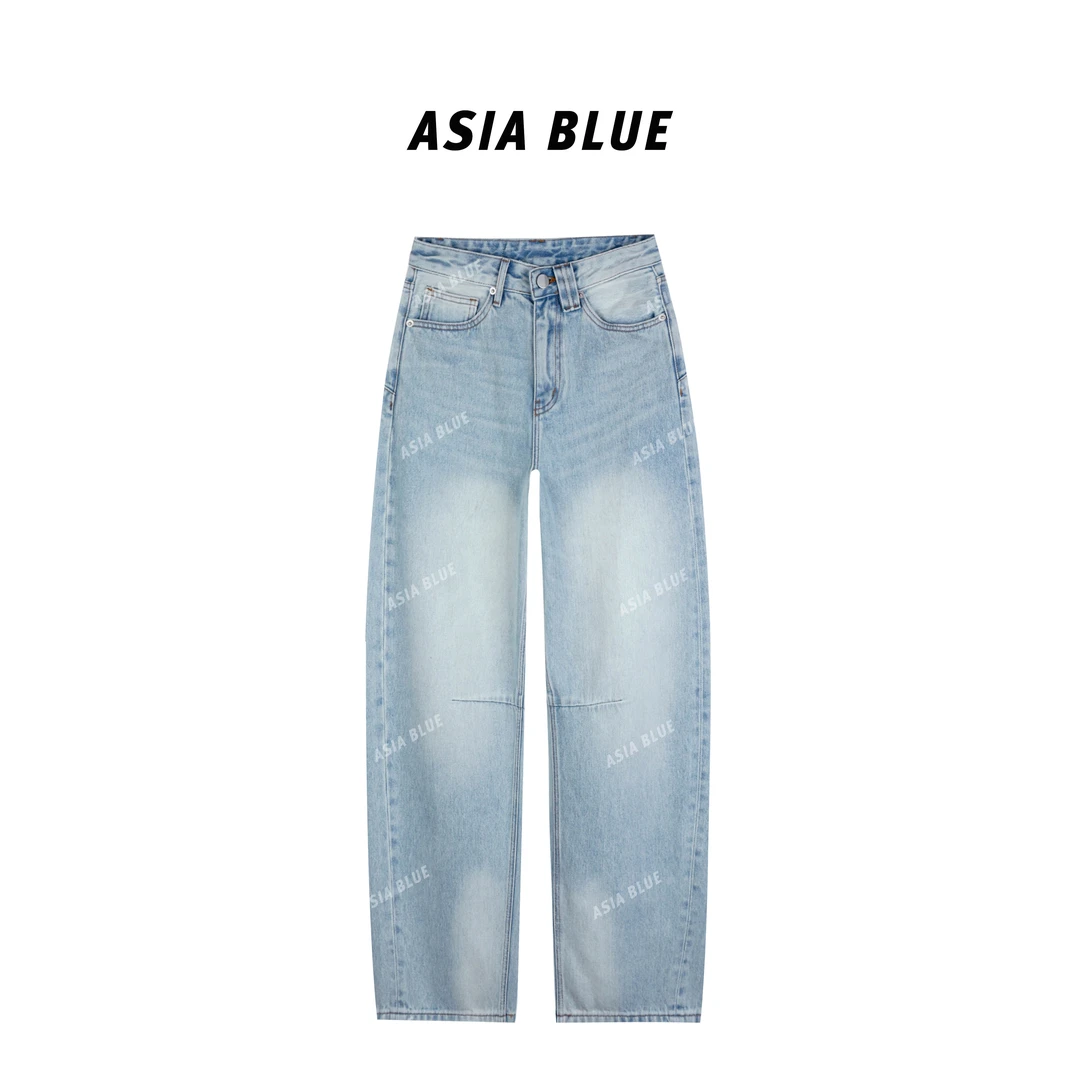 【ASIA BLUE】无弹休闲百搭弯刀牛仔裤#W6018