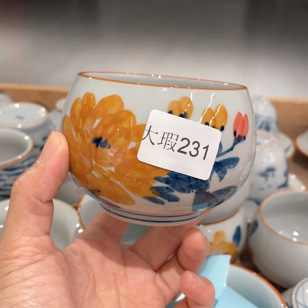 釉下手绘茶具微瑕