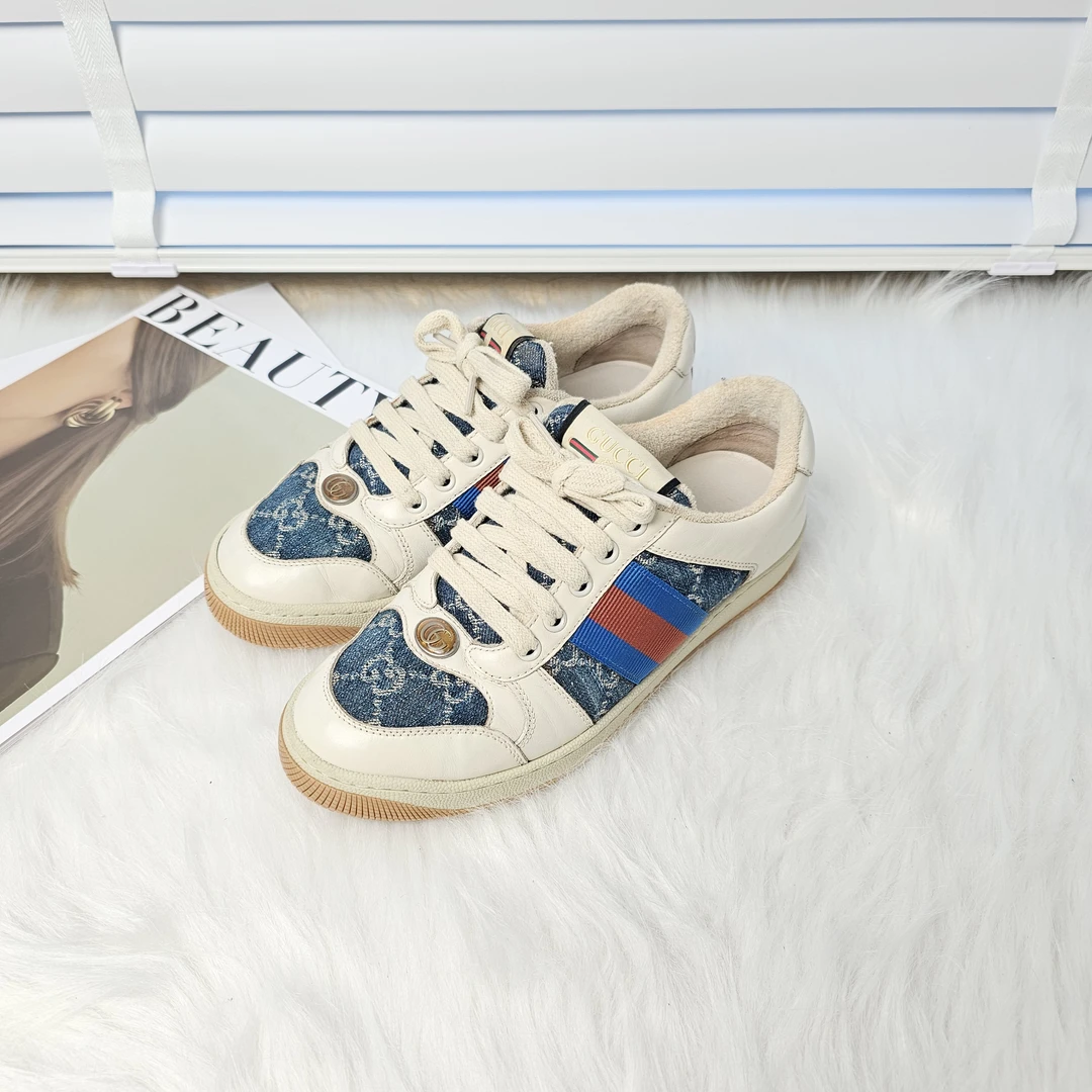 95新 GUCCI/古驰 单宁牛仔脏脏鞋36.5码 公价7800 /4286