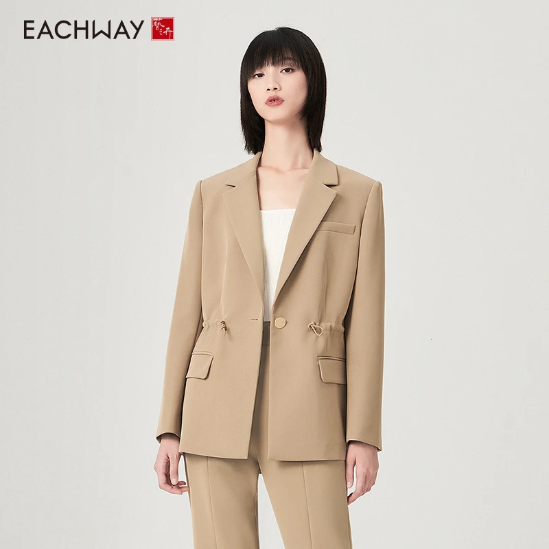【春日外套】艺之卉美拉德抽绳设计长袖西装外套春季新款ET31H02216