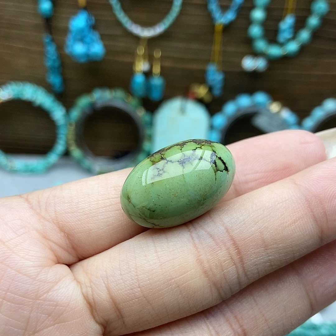 绿松石未镶嵌瓷釉级菜籽枣珠