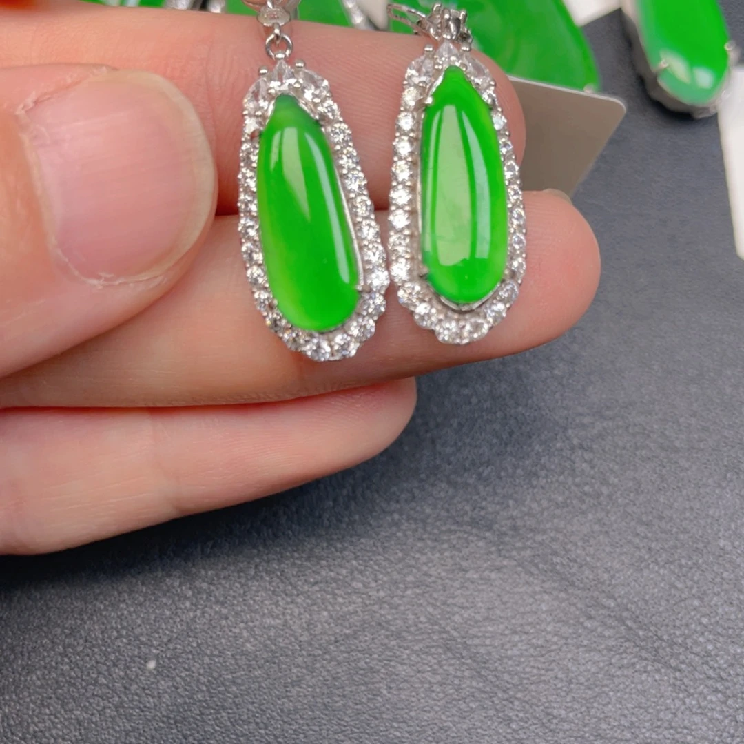 翡翠银S925镶嵌吊坠(不含链)