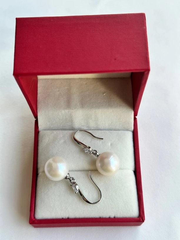 天然淡水珍珠11-12mm时尚百搭气质灵动耳钩R877