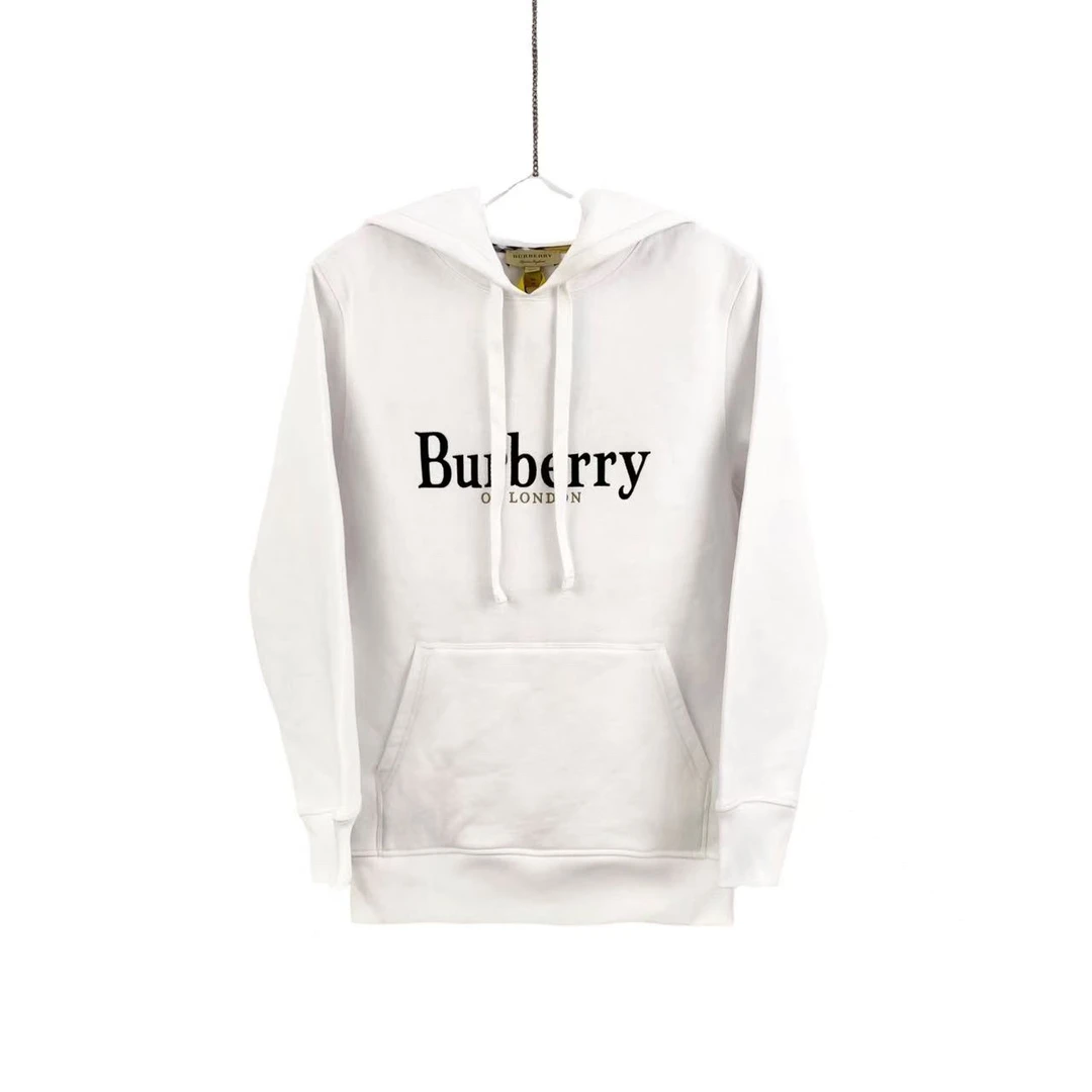 全新未使用 BURBERRY/博柏利 AA2319  棉 纯色logo连帽卫衣 XS码