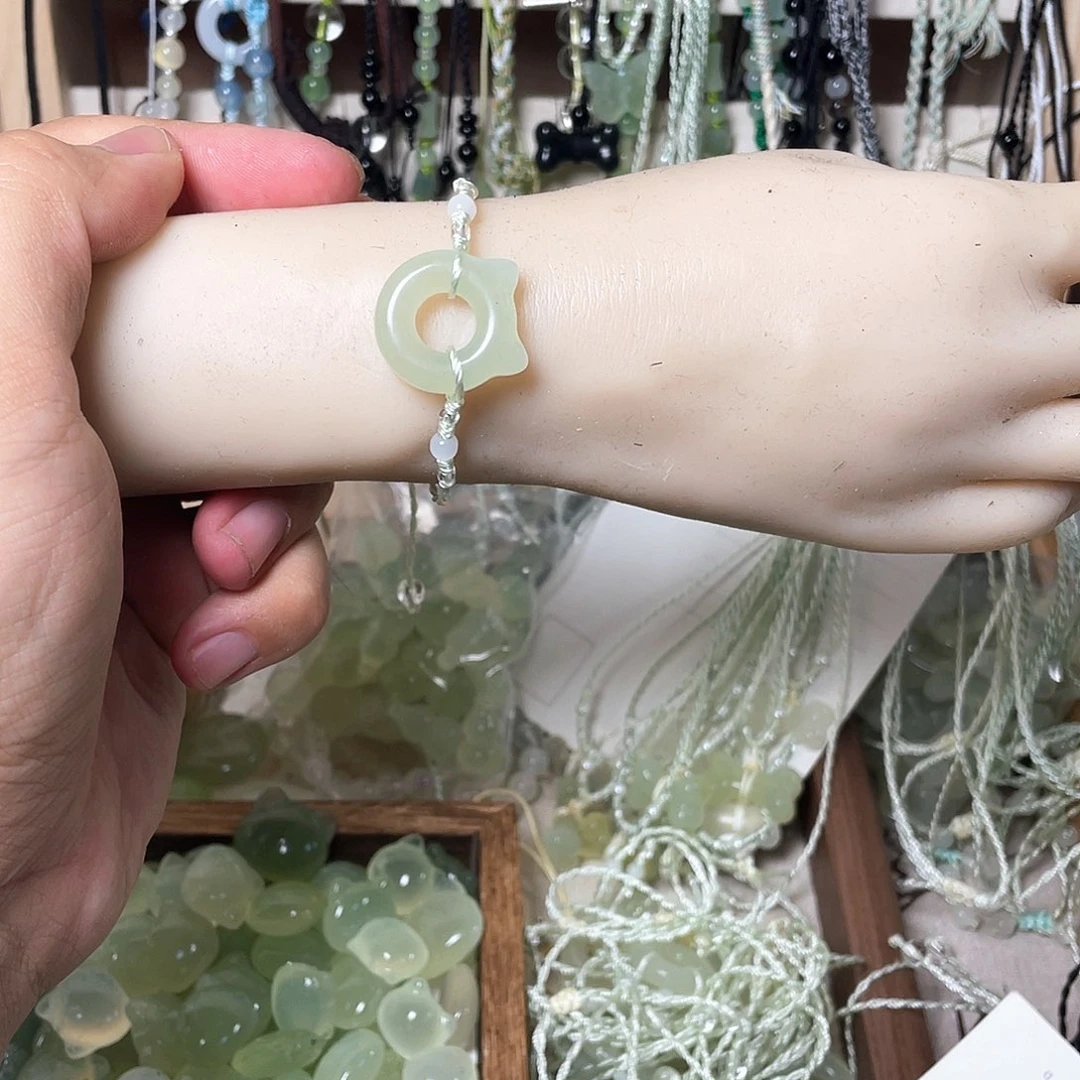 蛇纹石玉合金颈饰