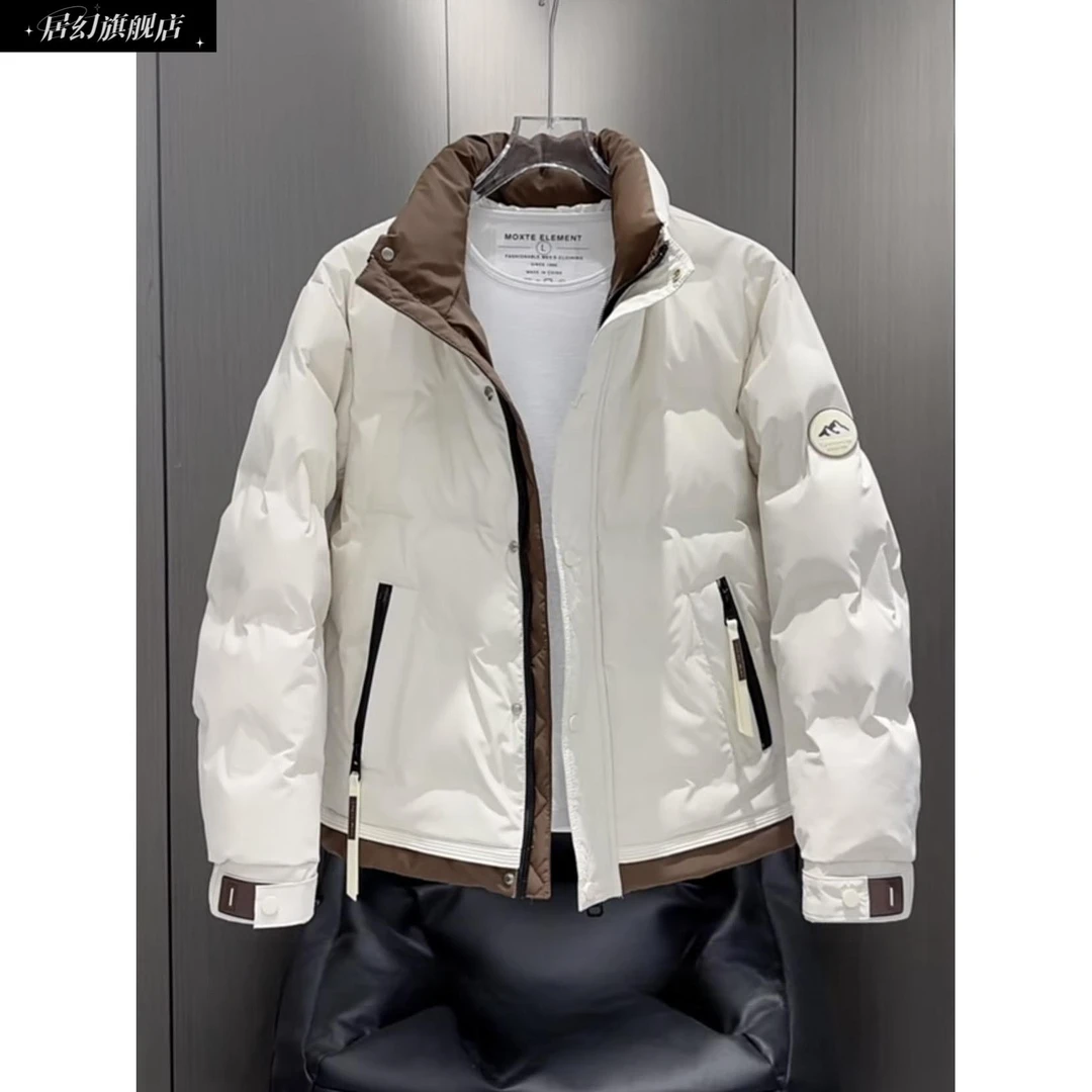 居幻2025冬季新款男士时尚百搭加厚韩版时髦潮休闲保暖羽绒服外套