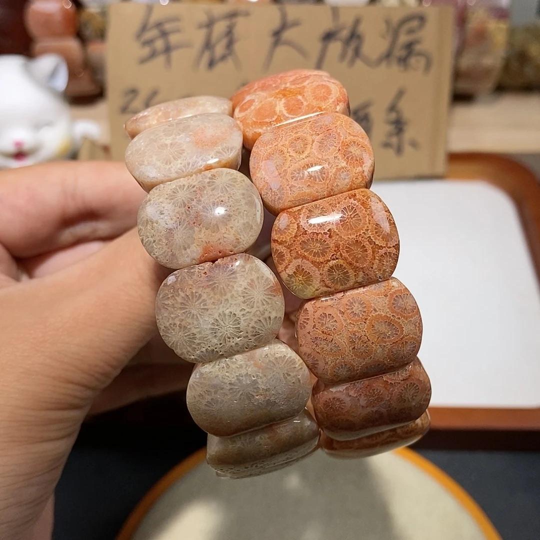 硅化珊瑚（珊瑚玉）手链未镶嵌考*拉