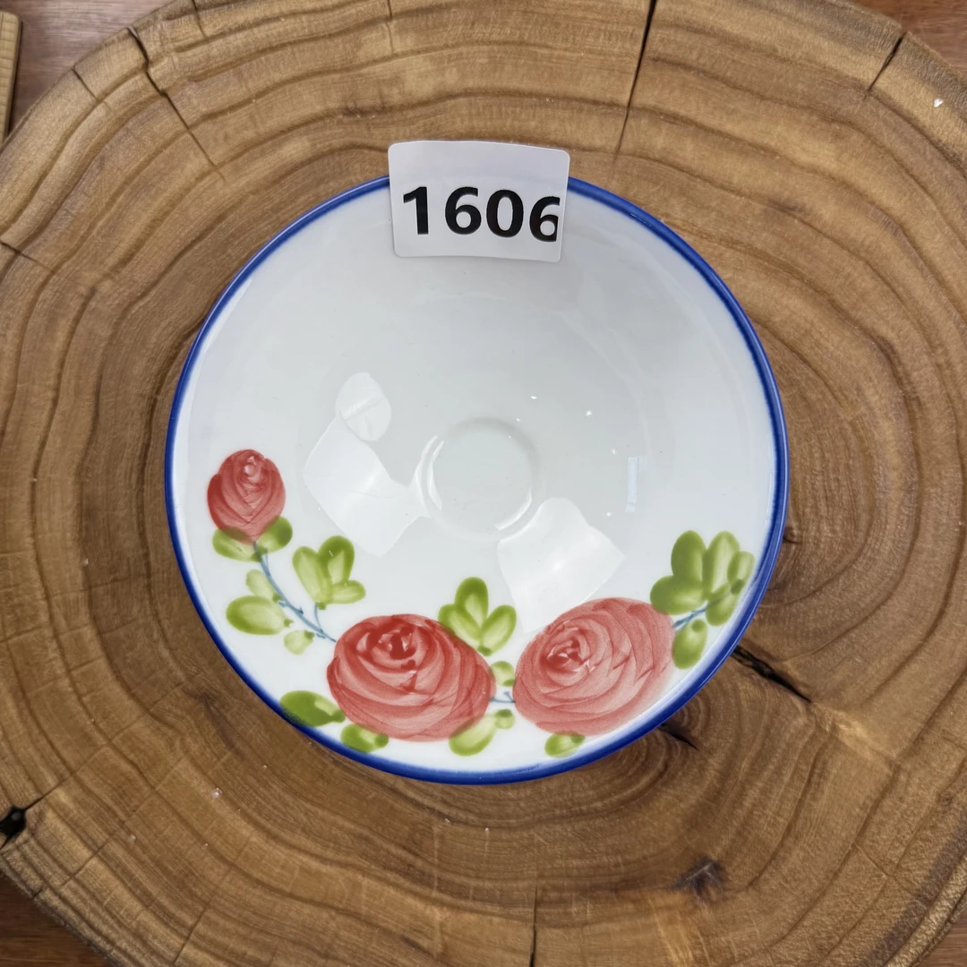 景德镇手绘釉中彩（食品级)斗笠碗1606