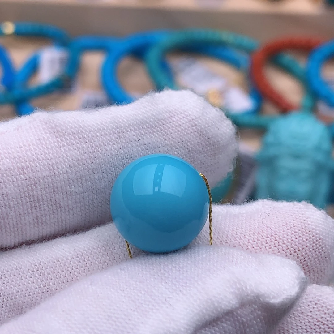 绿松石未镶嵌珠宝奇石13.2mm
