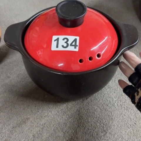 泥塑磁州窑出口尾货干烧锅口径22高11