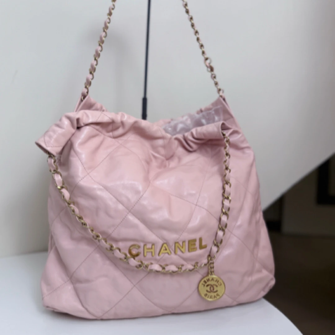 99新 Chanel/香奈儿 22bag 垃圾袋  中号 粉色