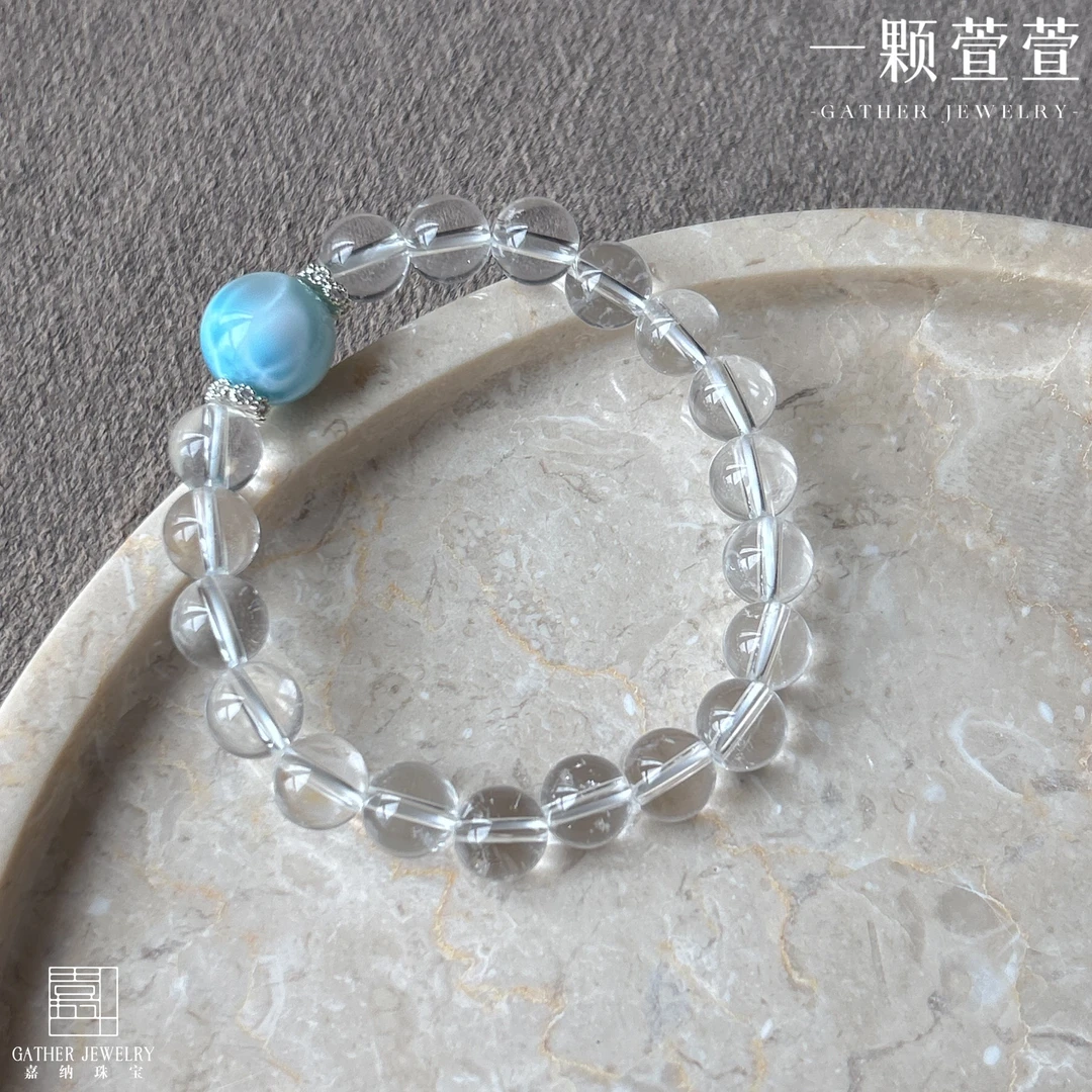 【海之眼】一颗萱萱白水晶手串780080百搭轻奢