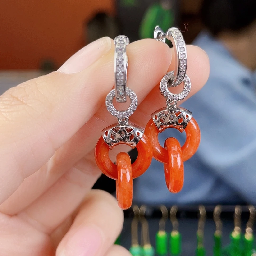 翡翠未镶嵌耳饰饰品