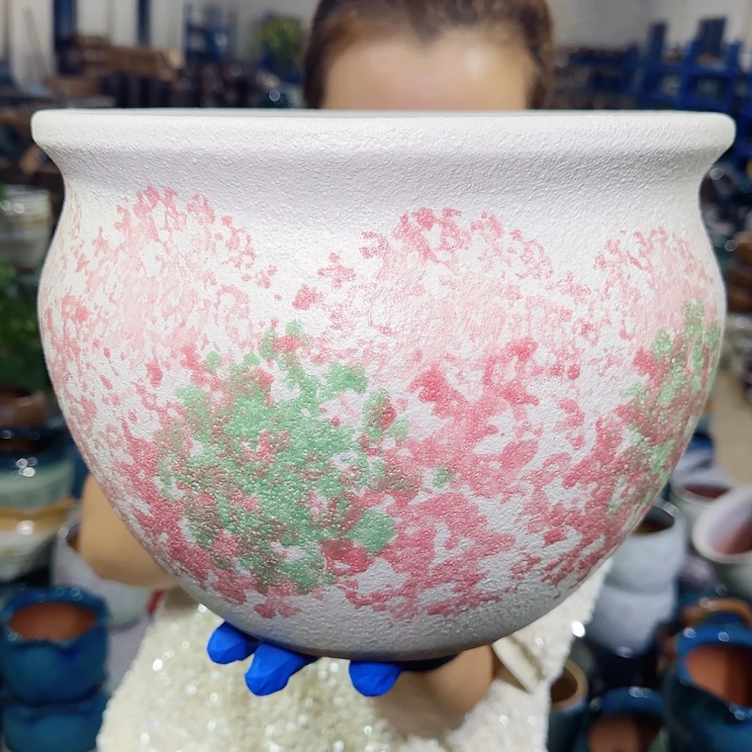 紫砂花盆高20口28