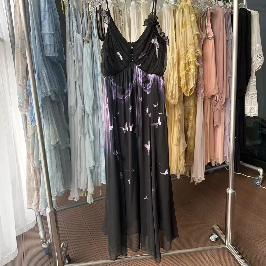 【黑天鹅舞会】重磅100桑蚕丝连衣裙25-032