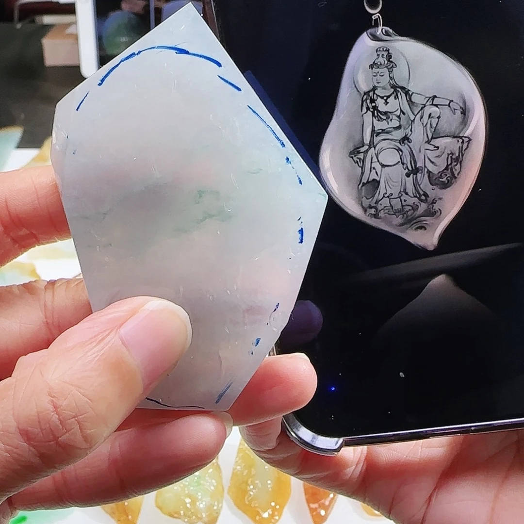 定制翡翠未镶嵌缅甸翡翠挂件