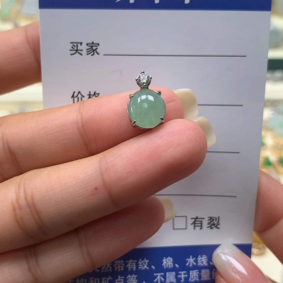 颈饰银S925镶嵌翡翠