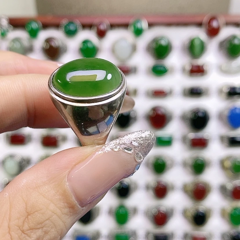 【闪购商品】银S925镶嵌戒指和田玉用****1
